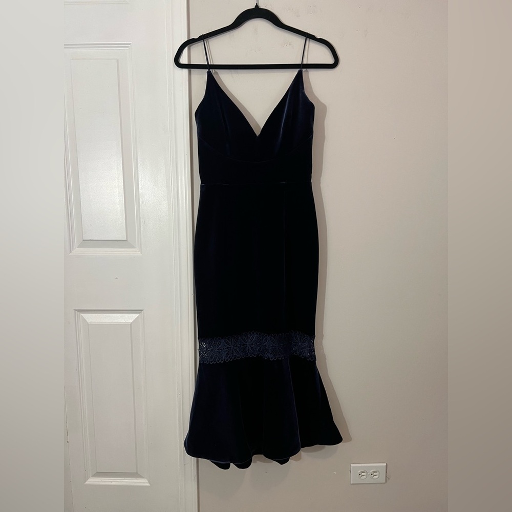 NICHOLAS Navy Velvet Bra Dress,size 4 - Picture 5 of 10